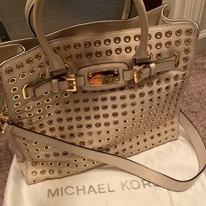 Cream and gold Michael Kors purse